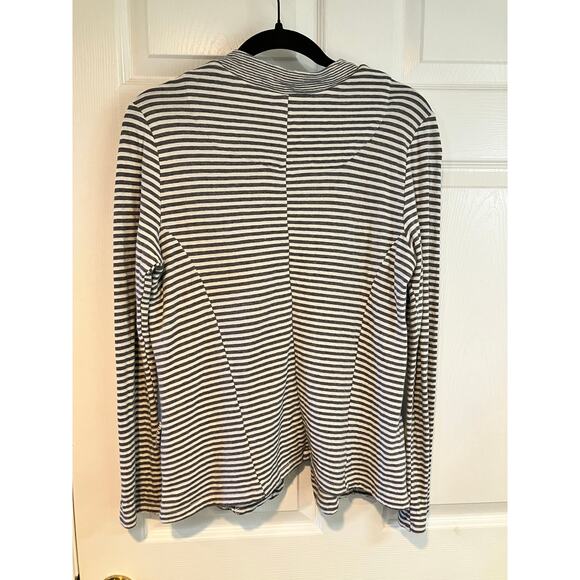 Anthropologie Dolan Gray White Stripe Open Front Cardigan Duster Jacket Size M - Picture 5 of 10